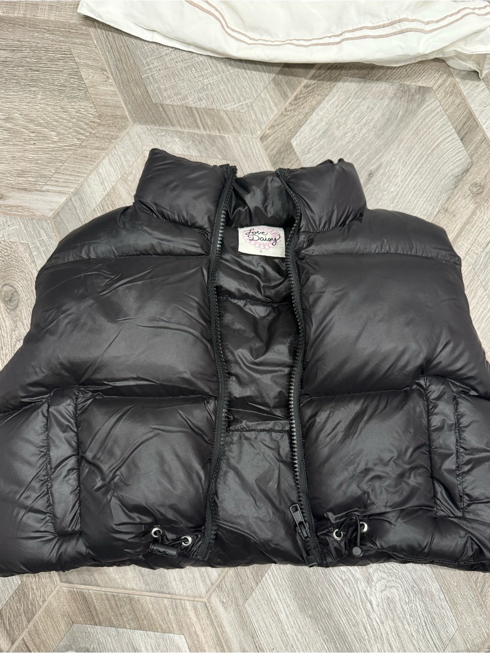 Girls/ Kids' Black Puffer Jacket
